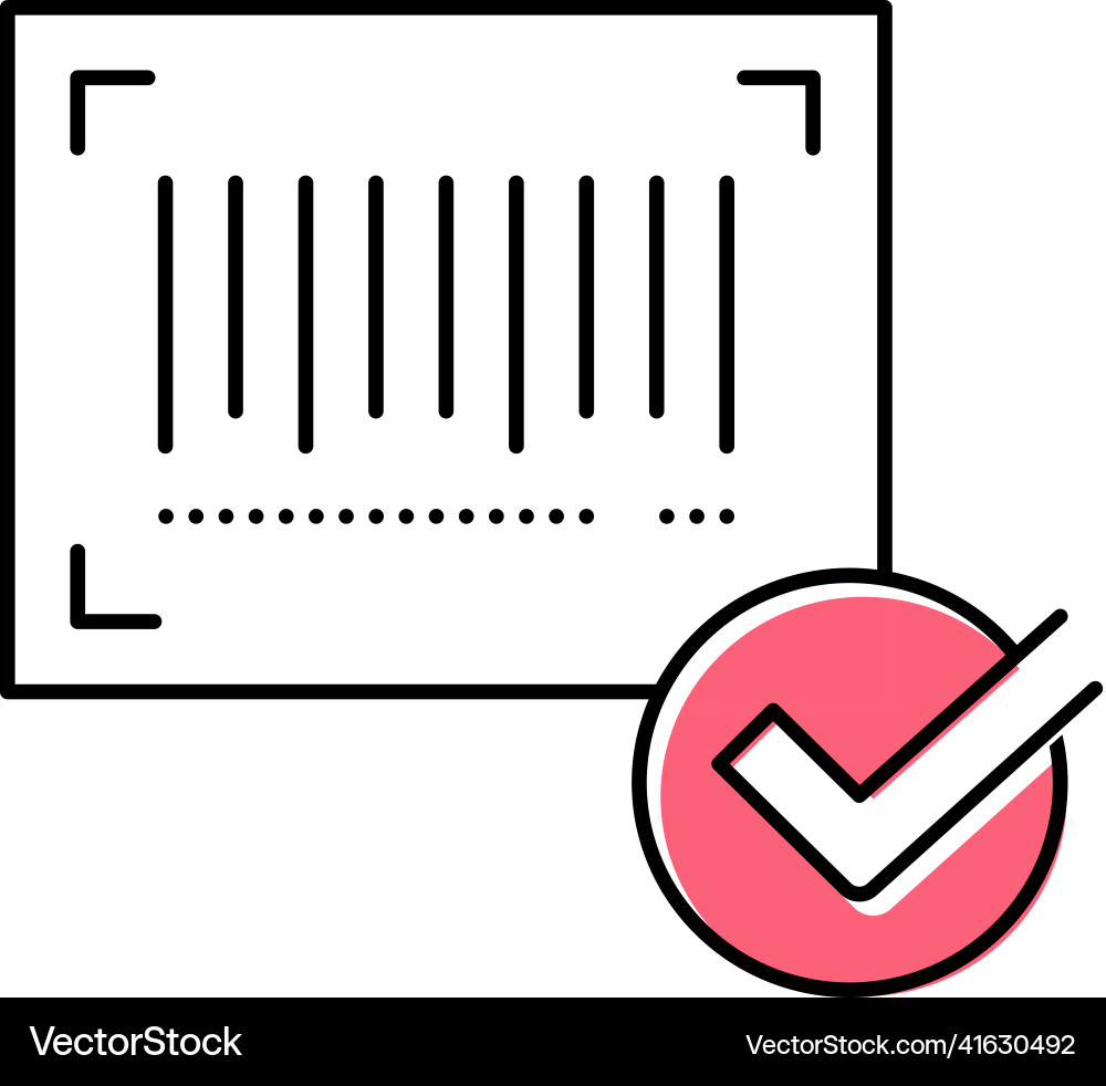 Approved qr code color icon isolated Vector Image
