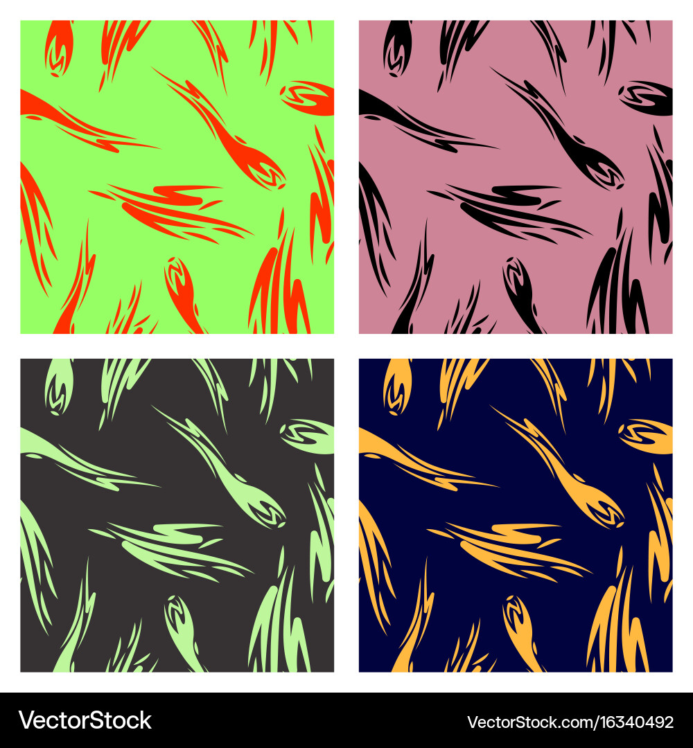 Assembly of patterns in striped style vector image