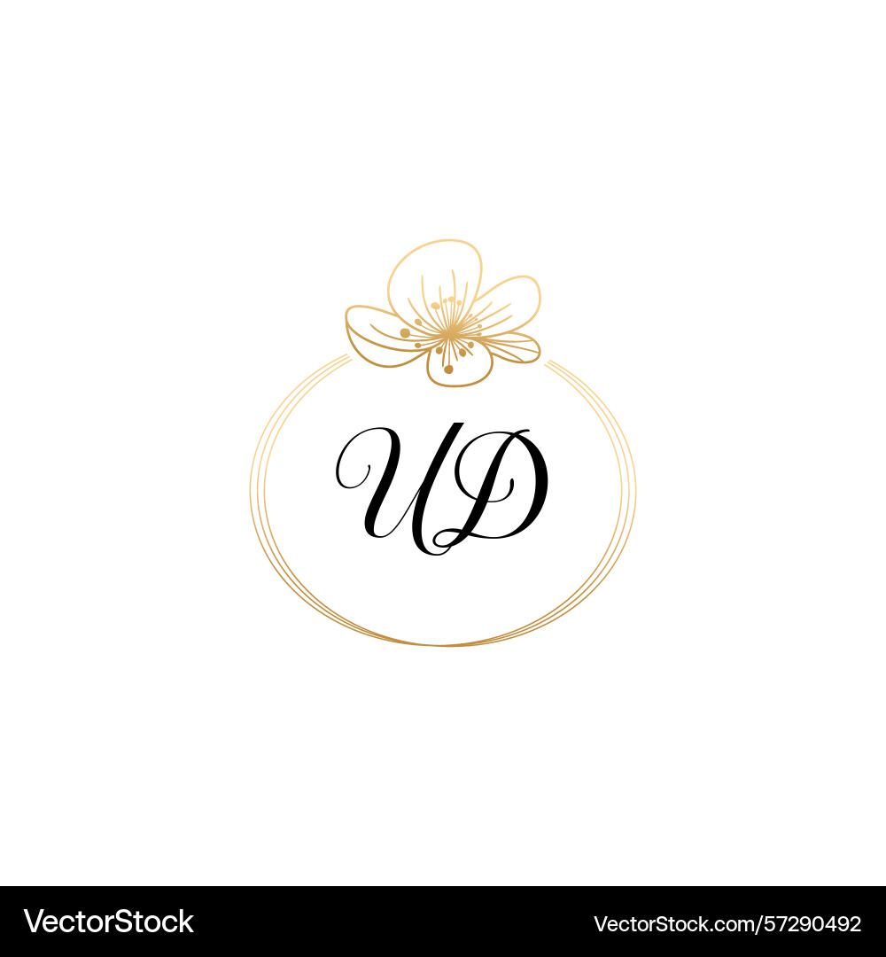 Botanical monogram logos with initial ud Botanical monogram logos with initial ud Vector Image