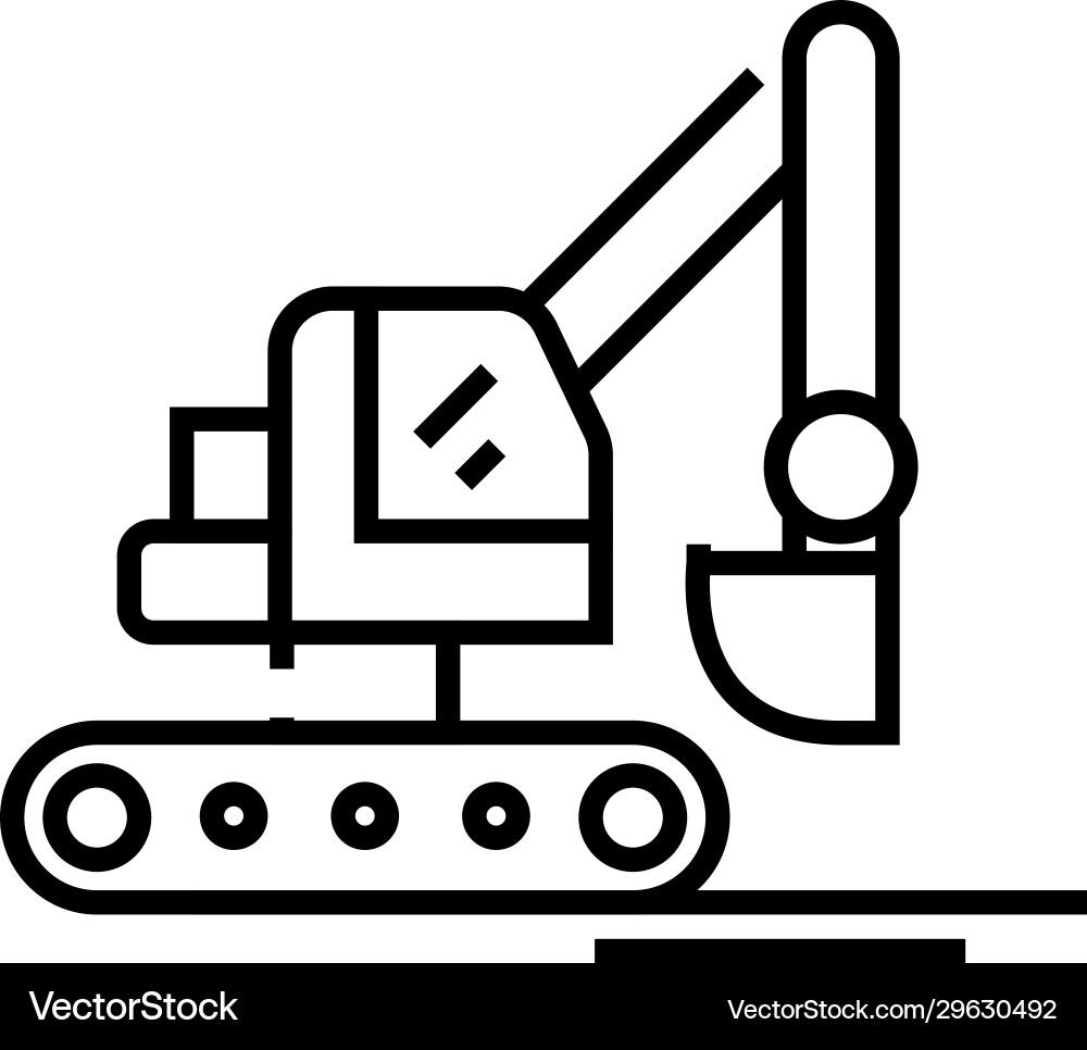 Building technic line icon concept sign outline Building technic line icon concept sign outline vector image