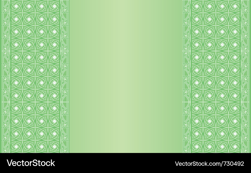 Celtic Green Ornament Pattern Vector Image