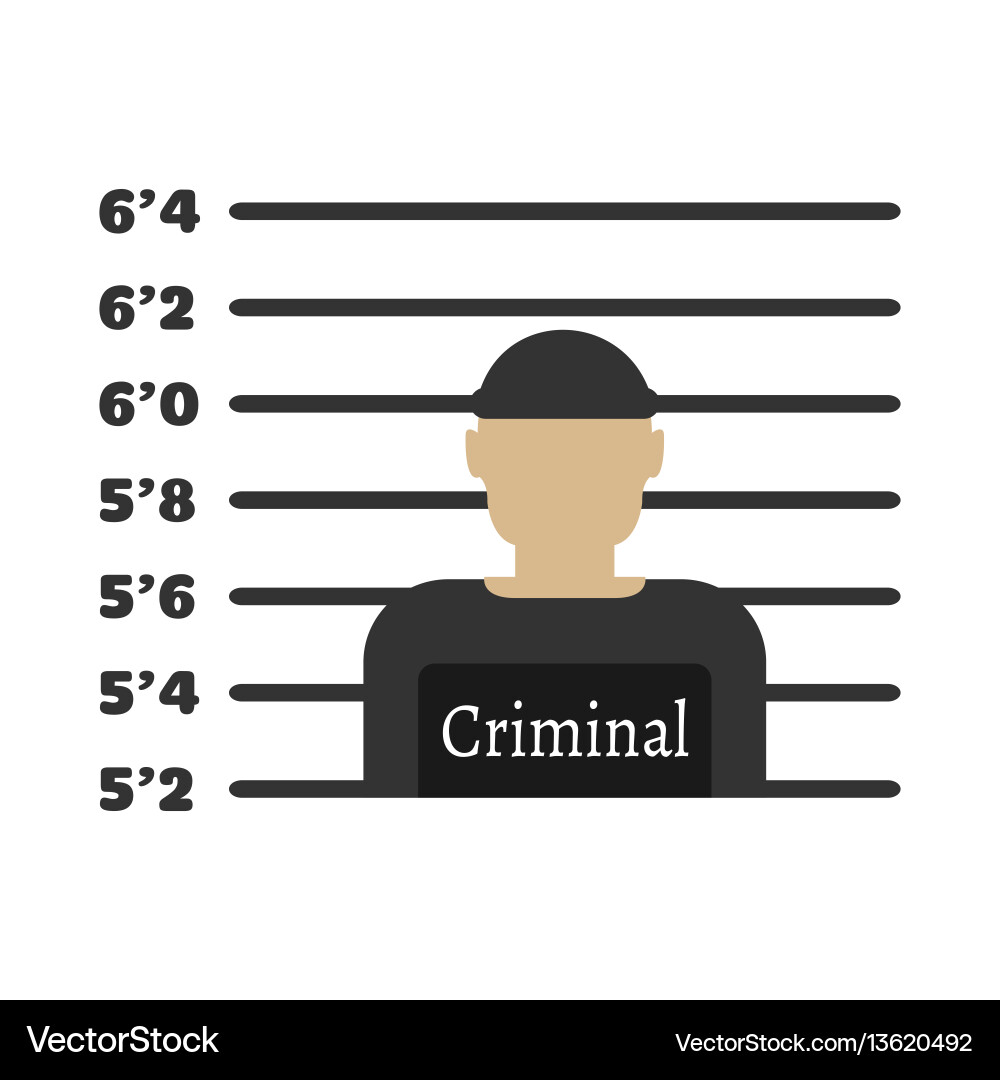 Criminal man elements of the police equipment Criminal man elements of the police equipment vector image