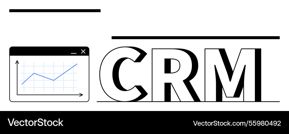 Crm-Konzept mit Datengraph und Analytik Vektorbild