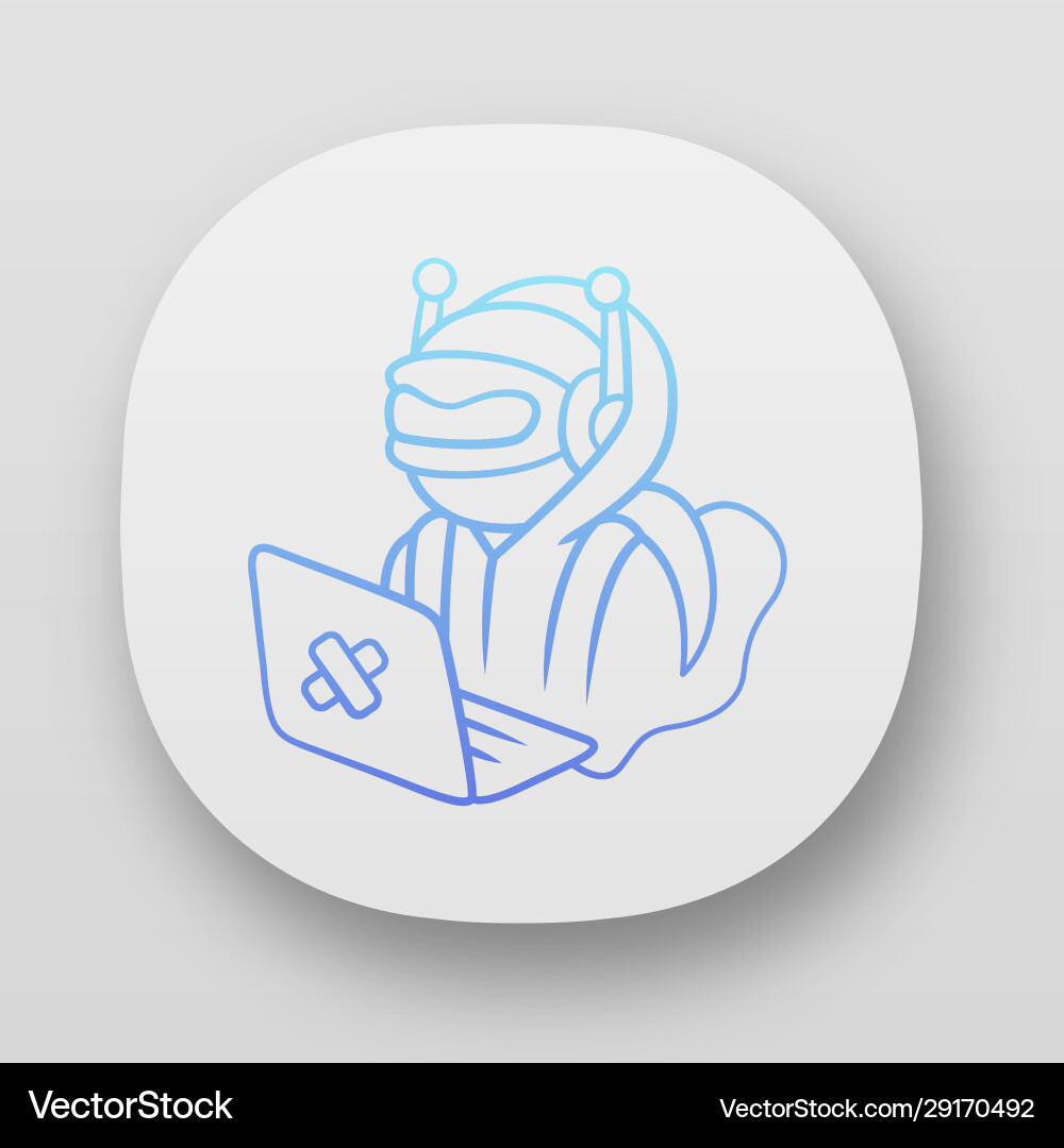 Cybersecurity Robot App Icon vector image