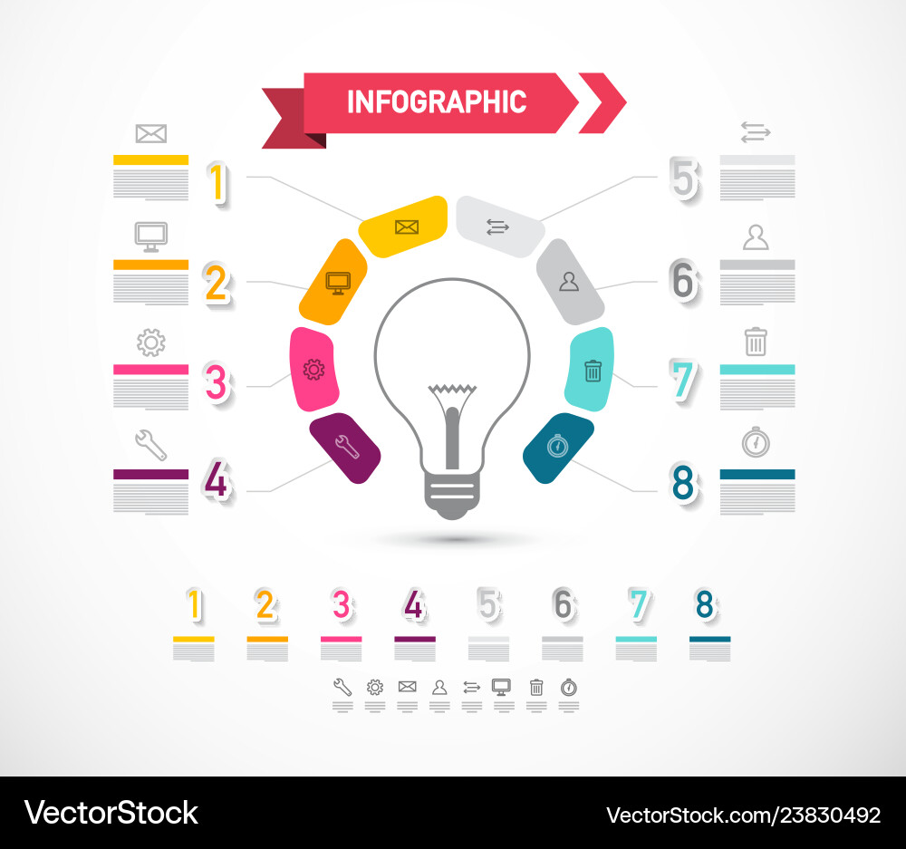 Data Flow Concept with Bulb Icon Vector Image