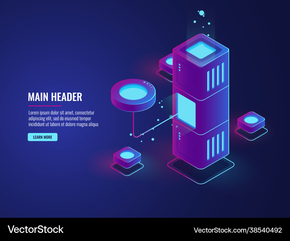 Database and processing data process icon Database and processing data process icon vector image