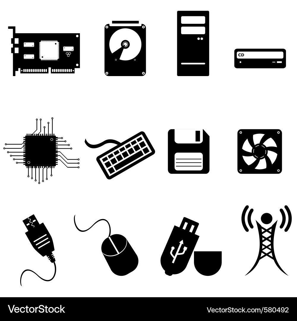 Digital Computer Icons vector image