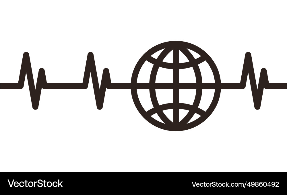 Earth Pulse Symbol Vector Image