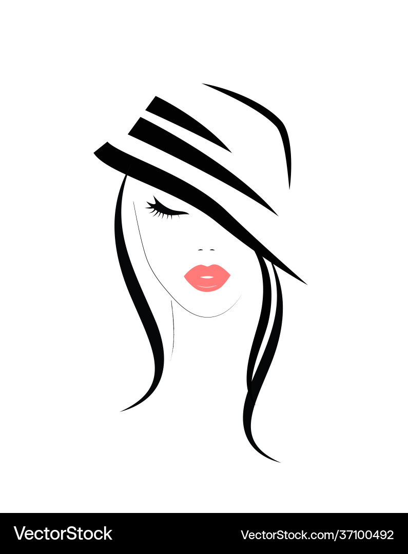 Elegant Woman in Hat Vector Image