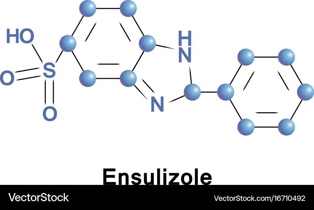 Ensulizole sunscreen agent Vector Image