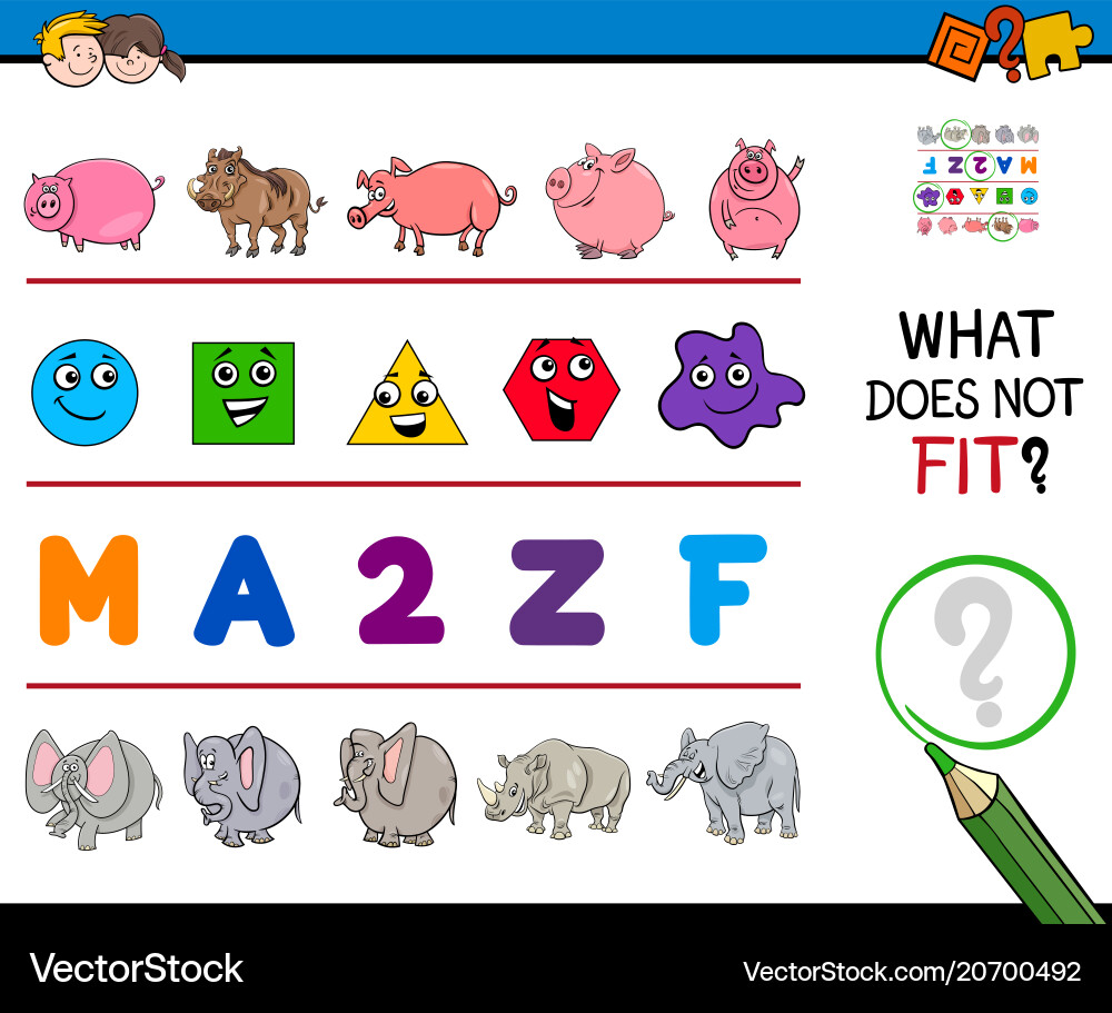 Find wrong picture in a row educational game vector image