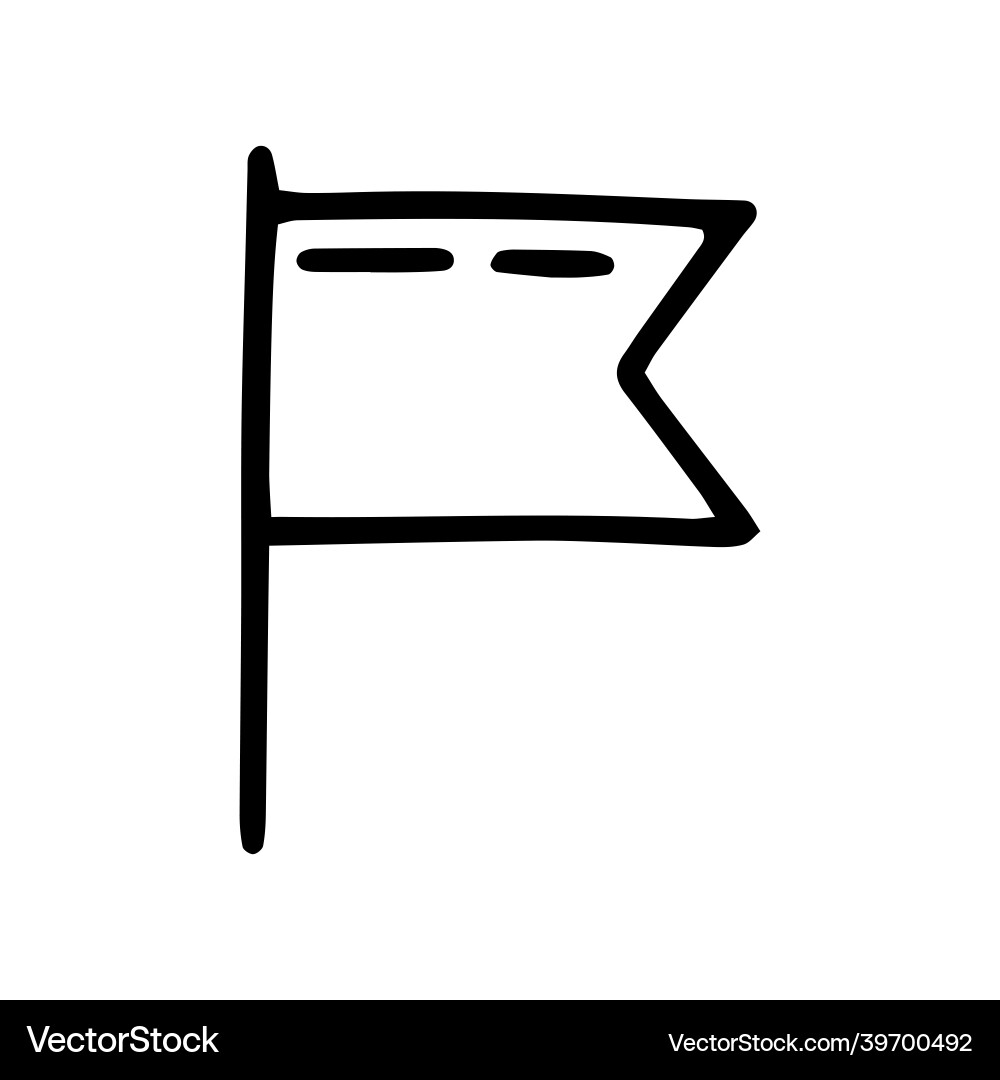 Flag line doodle simple icon design Vector Image