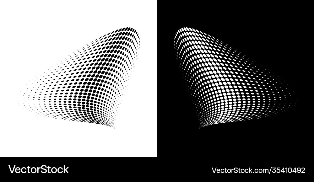Halftone 3d circle dots curved gradient texture Halftone 3d circle dots curved gradient texture vector image