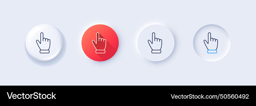 Hand cursor line icon click action sign Hand cursor line icon click action sign vector image