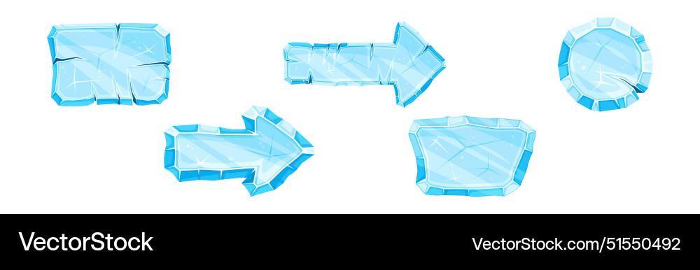 Ice shaped elements for game and web design Ice shaped elements for game and web design vector image