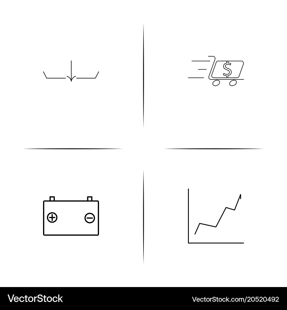 Internet of things simple linear icons set vector image