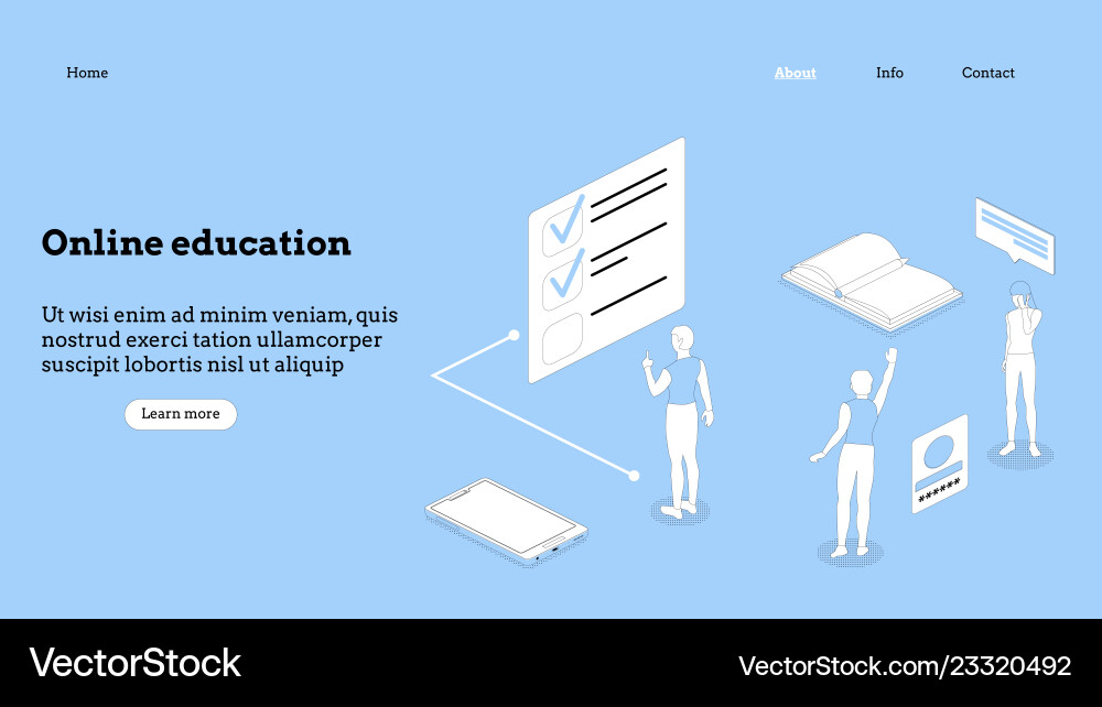 Landing page template programming course modern Landing page template programming course modern vector image