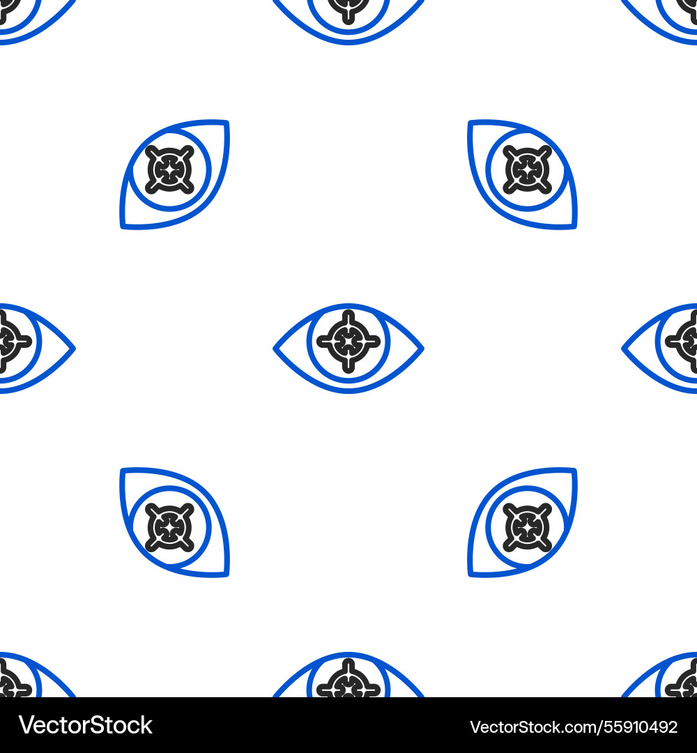 Line eye scan icon isolated seamless pattern Line eye scan icon isolated seamless pattern vector image