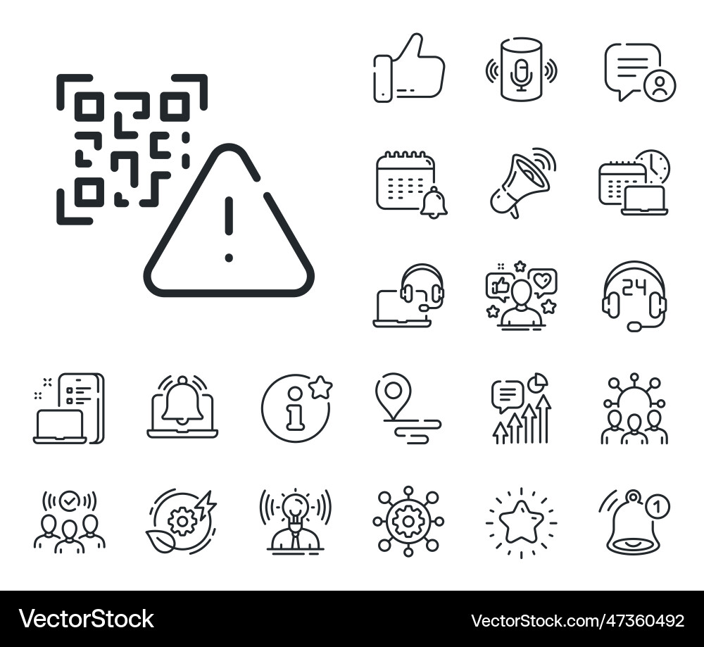 Qr code line icon scan barcode sign place Qr code line icon scan barcode sign place vector image