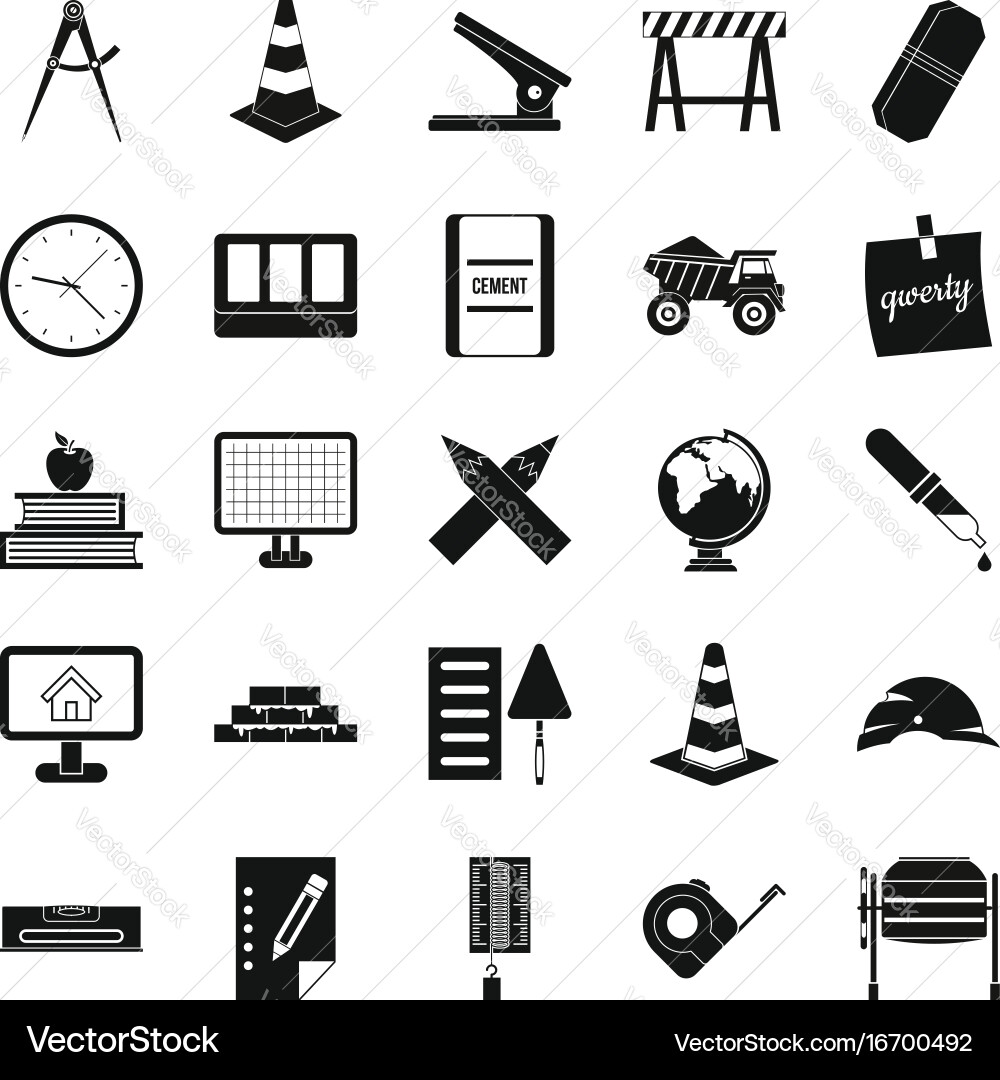 Range icons set simple style vector image