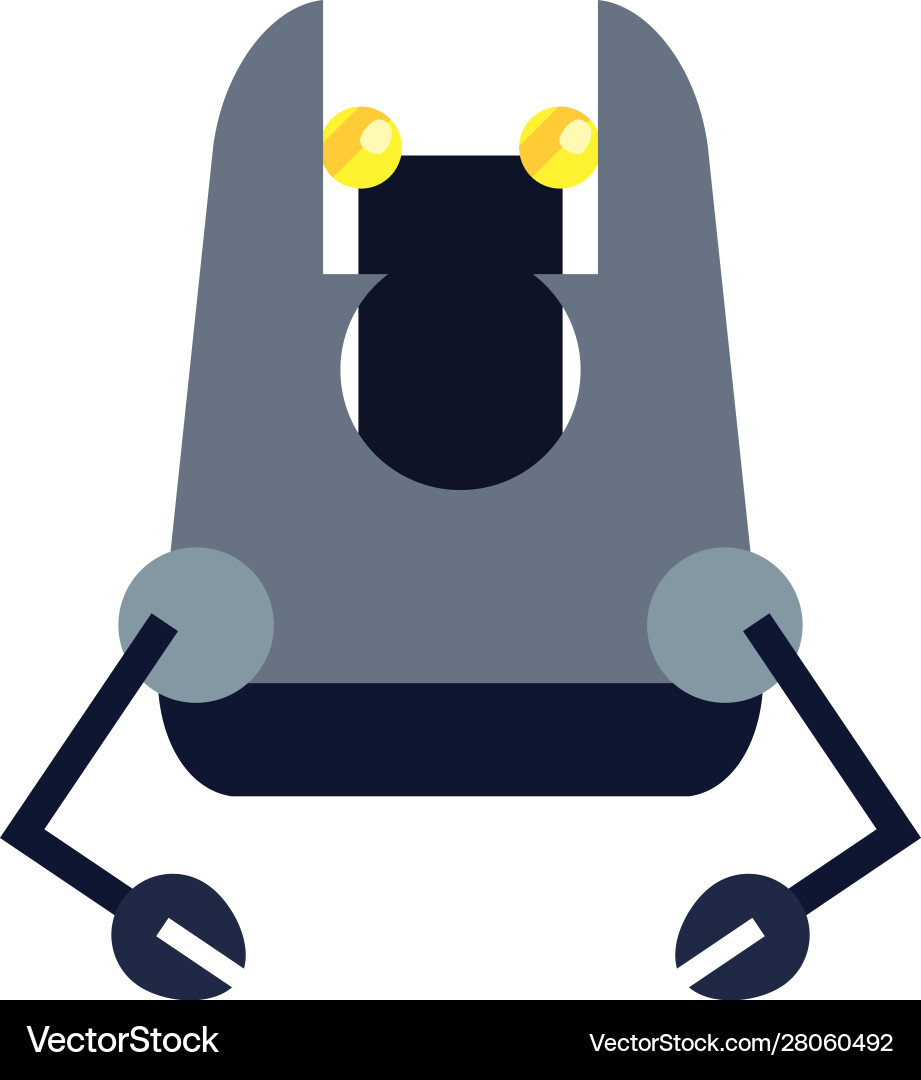 Robot with two hands flat style icon vector image