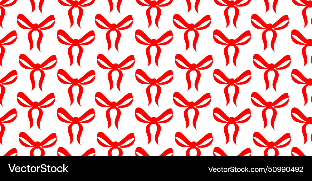 Seamless pattern with various red satin bow knots Vector Image