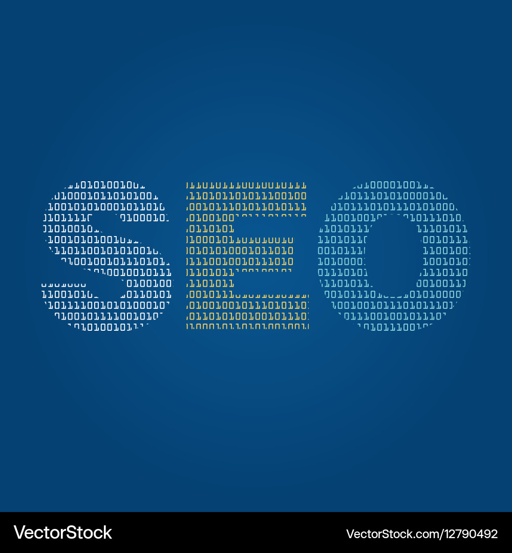 Seo mit Binärcode vektorbild