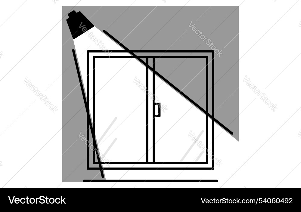 Sweeping windows with sensor lights crime Sweeping windows with sensor lights crime vector image