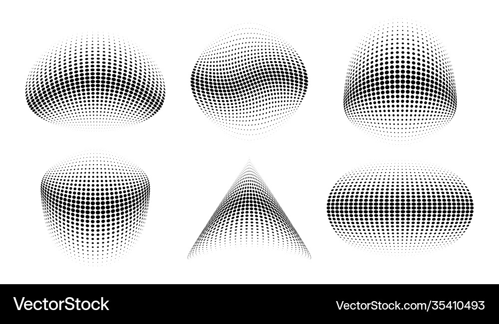 3D Halftone Circle Sphere vector image