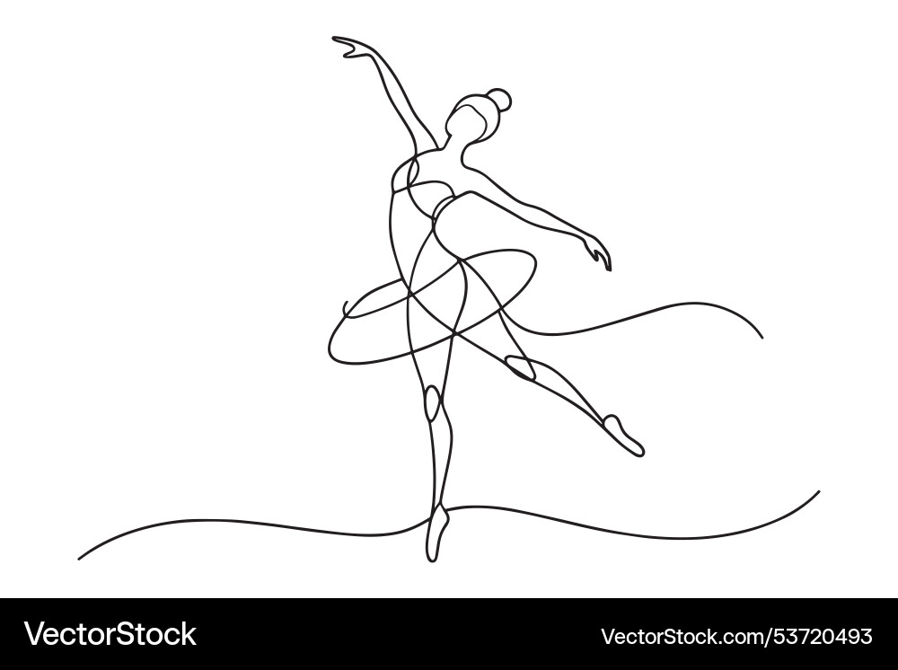 Abstract dancer continuous line art isolated vector image