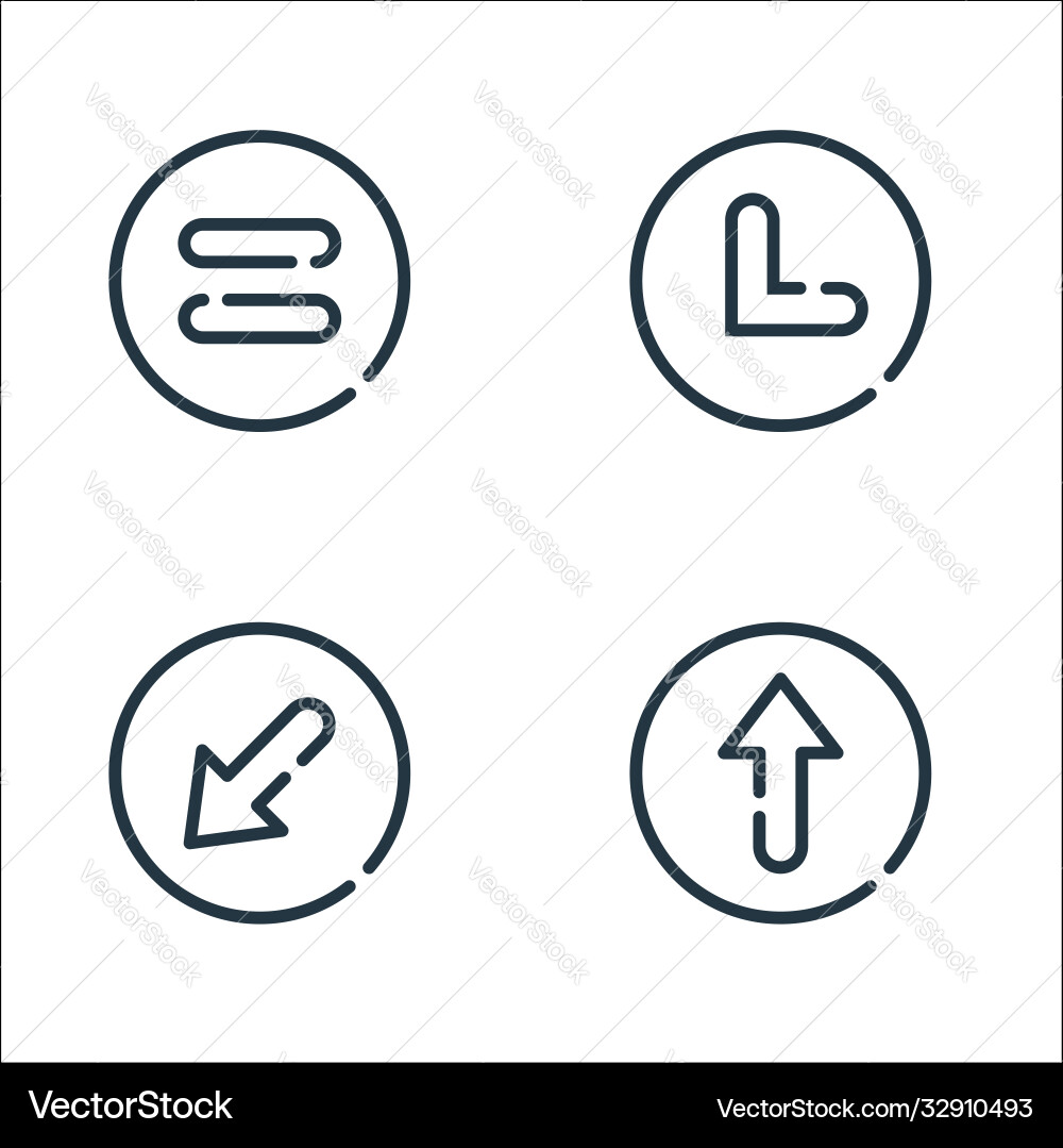 Arrow line icons linear set quality Arrow line icons linear set quality vector image