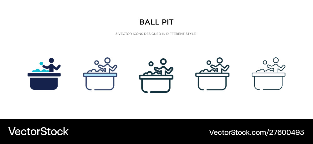 Ball pit icon in different style two colored vector image