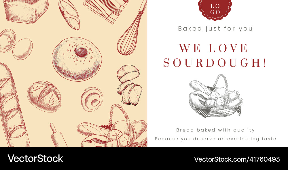 Billboard template with sourdough conceptsketch Vector Image