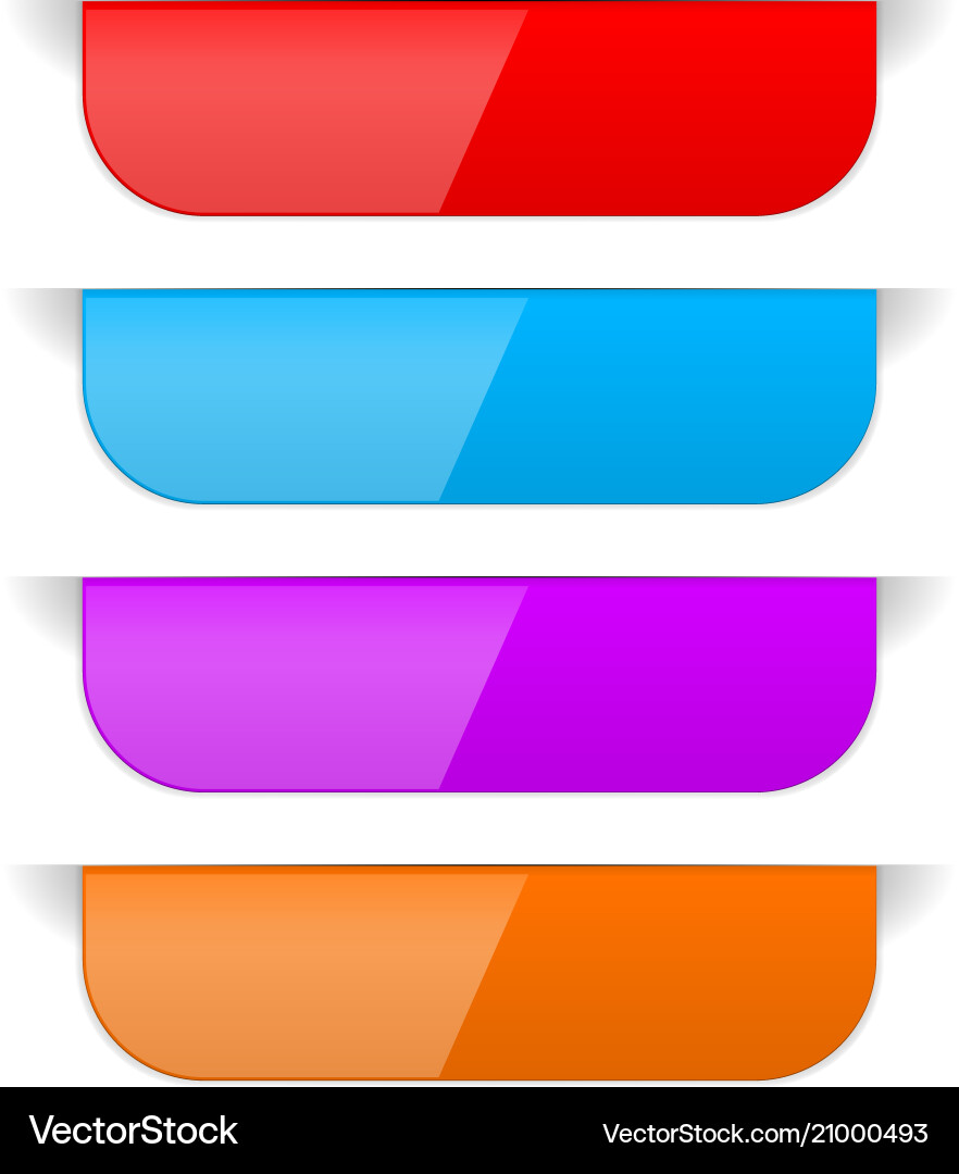 Colored sticker labels with transparent shadow vector image