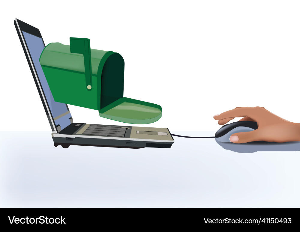 Computer connection opening mail Vector Image