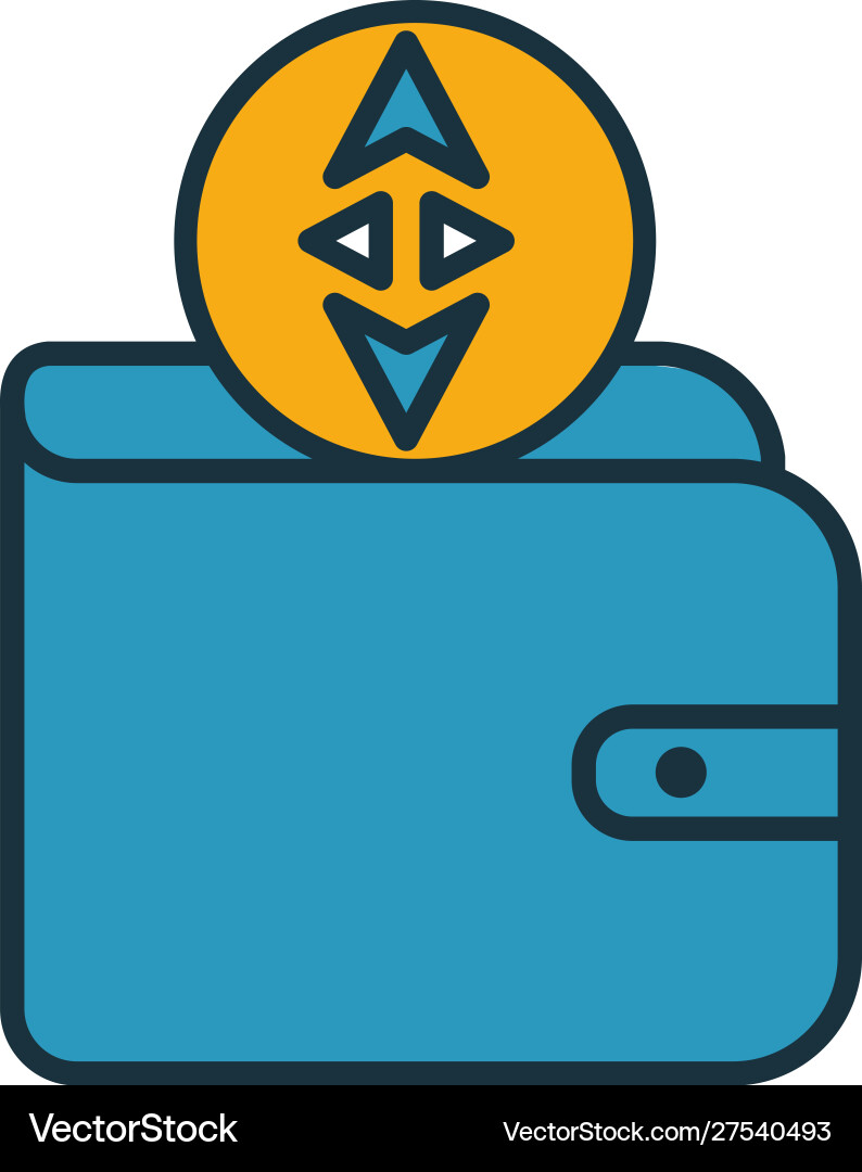 Ethereum wallet icon set four elements Ethereum wallet icon set four elements vector image