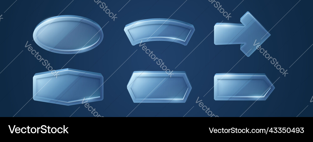 Game buttons cartoon menu interface glossy blocks Game buttons cartoon menu interface glossy blocks vector image
