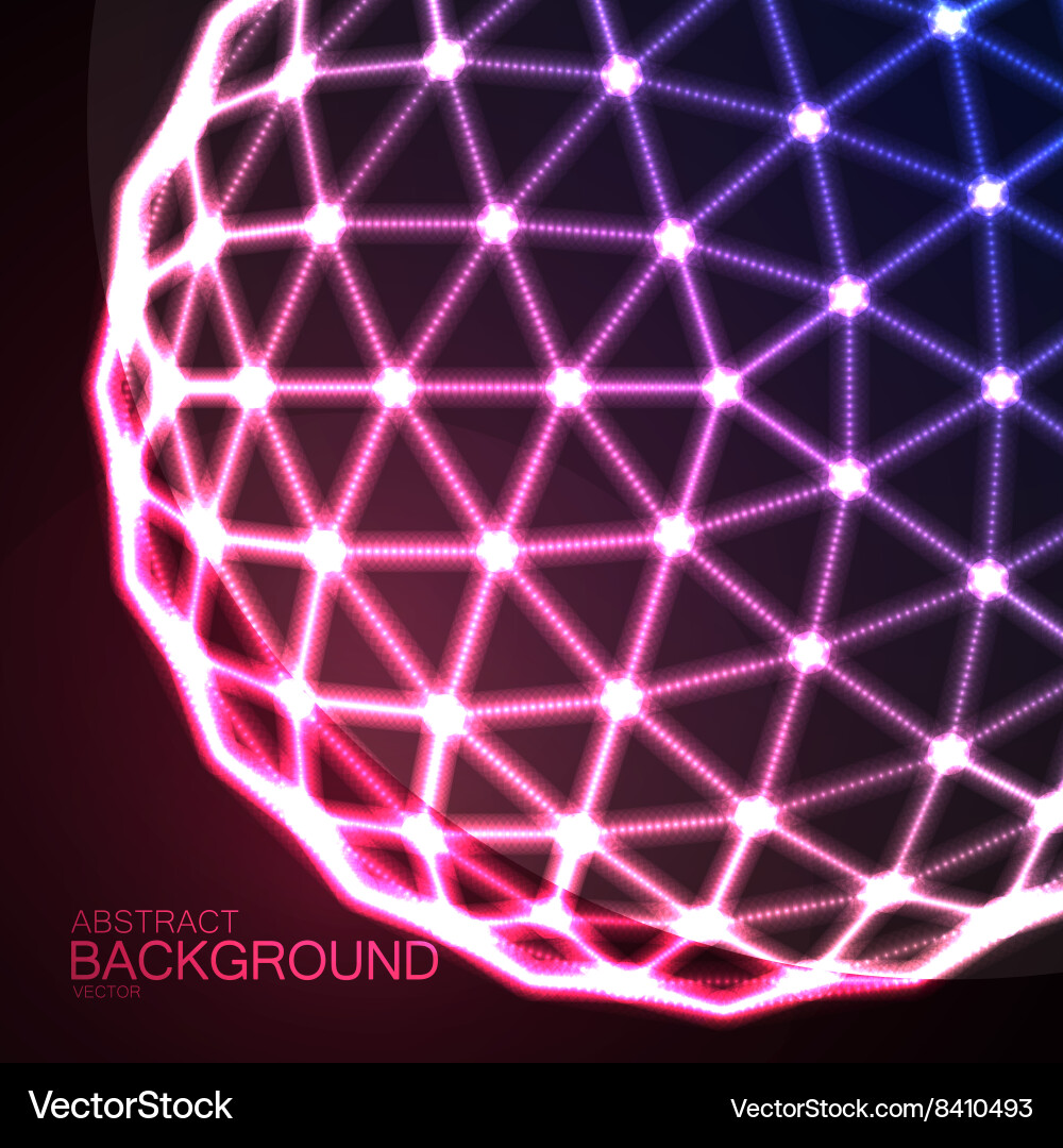 Glowing Particle Network Sphere Vector Image