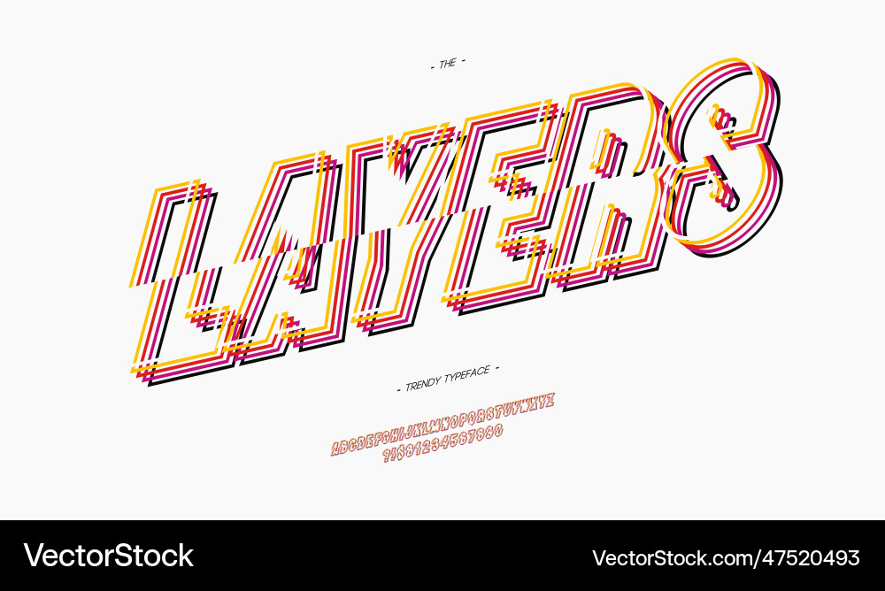 Layers font color line style trendy Layers font color line style trendy Vector Image