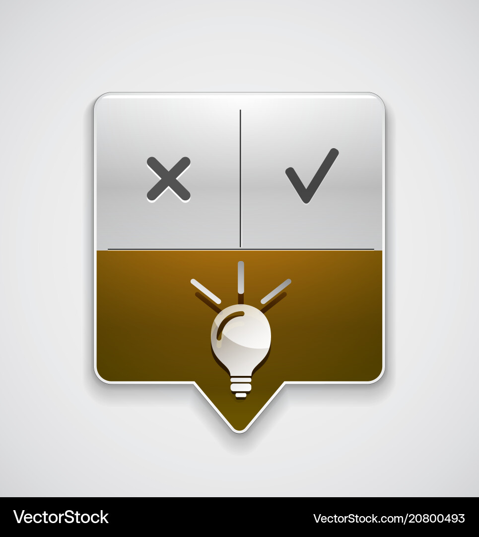 Light bulb new idea concept web button Vector Image