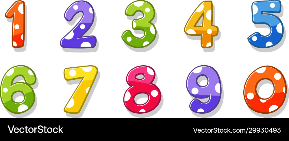Number One and Zero Font Vector Image
