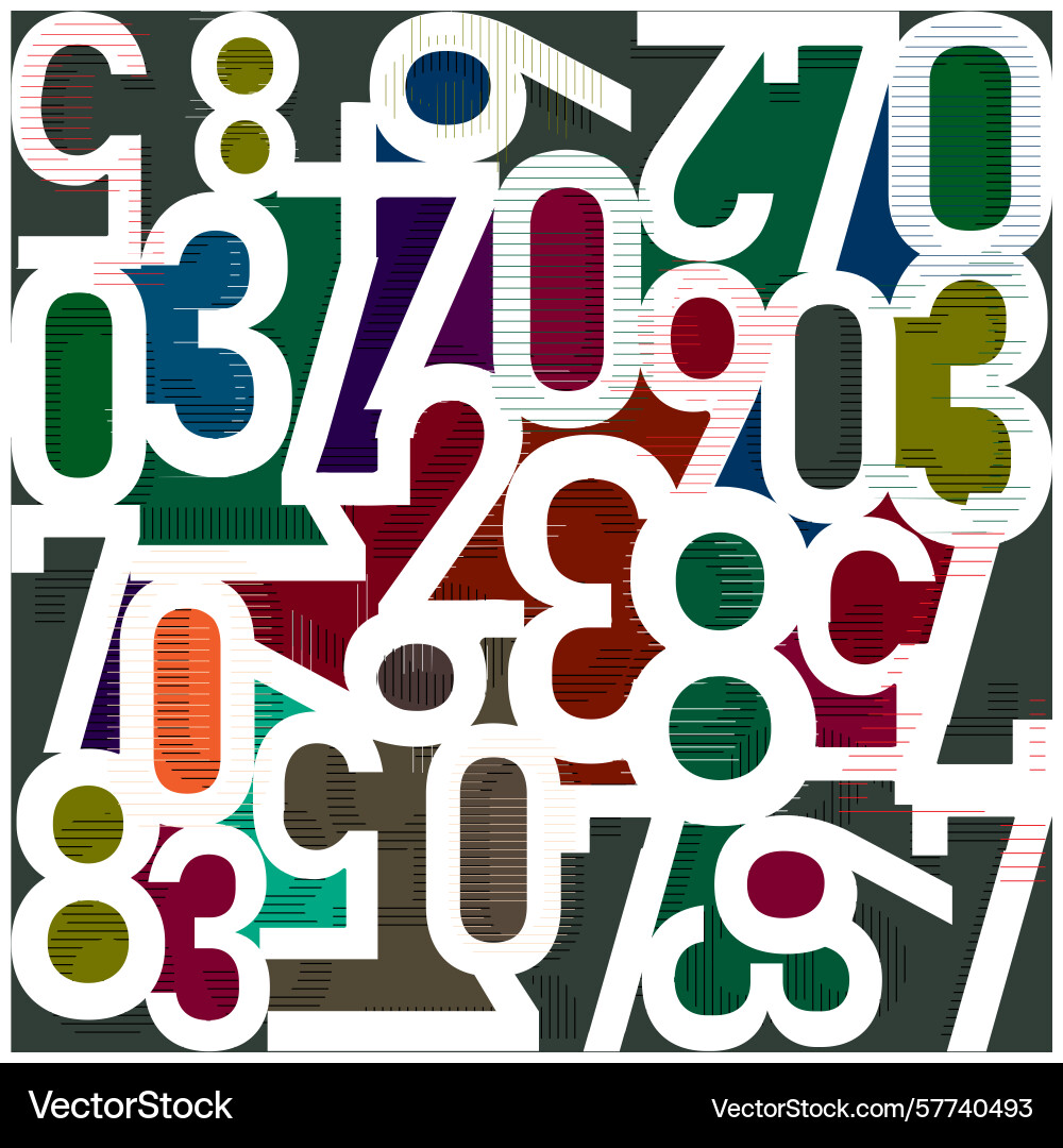 Number typography composition print Number typography composition print Vector Image