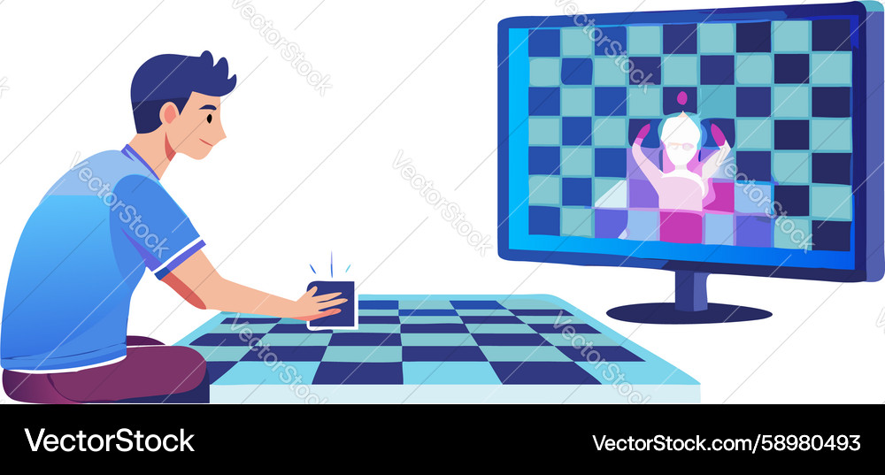 Online chess game design generative ai Vector Image