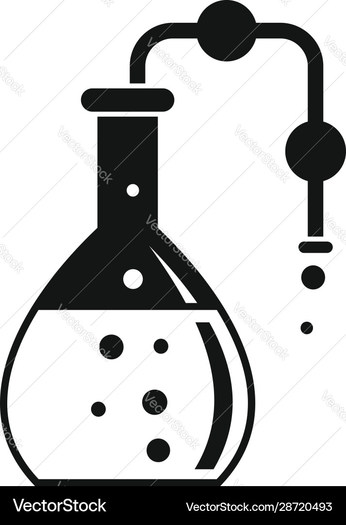 Pipe lab flask icon simple style Pipe lab flask icon simple style vector image