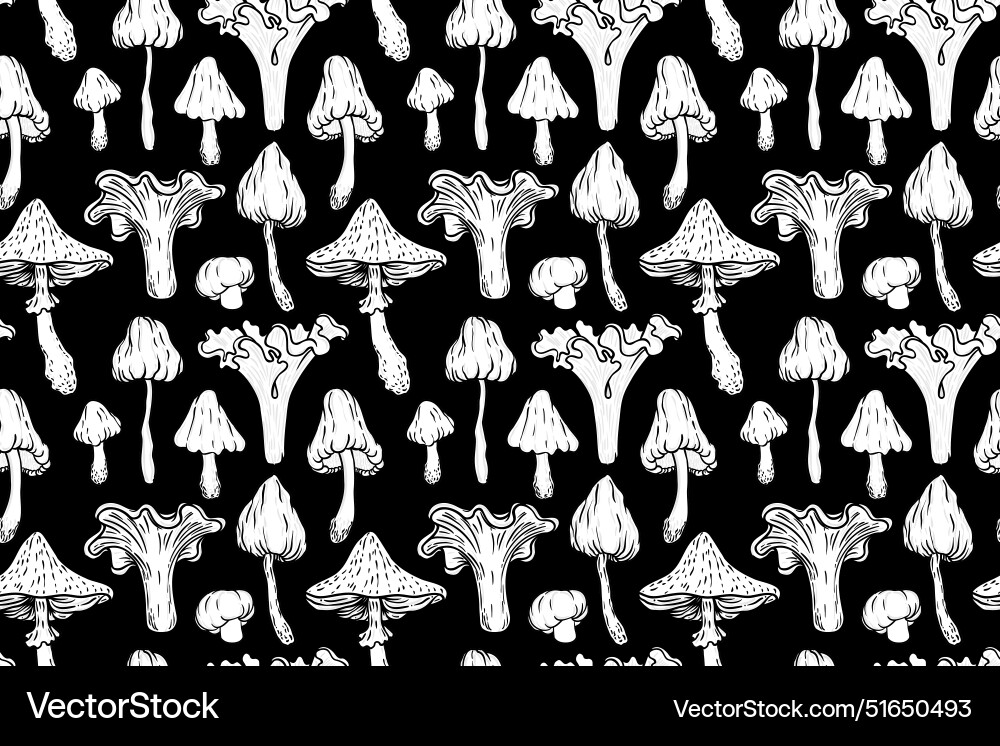 Psychedelic Mushroom Pattern Vector Image