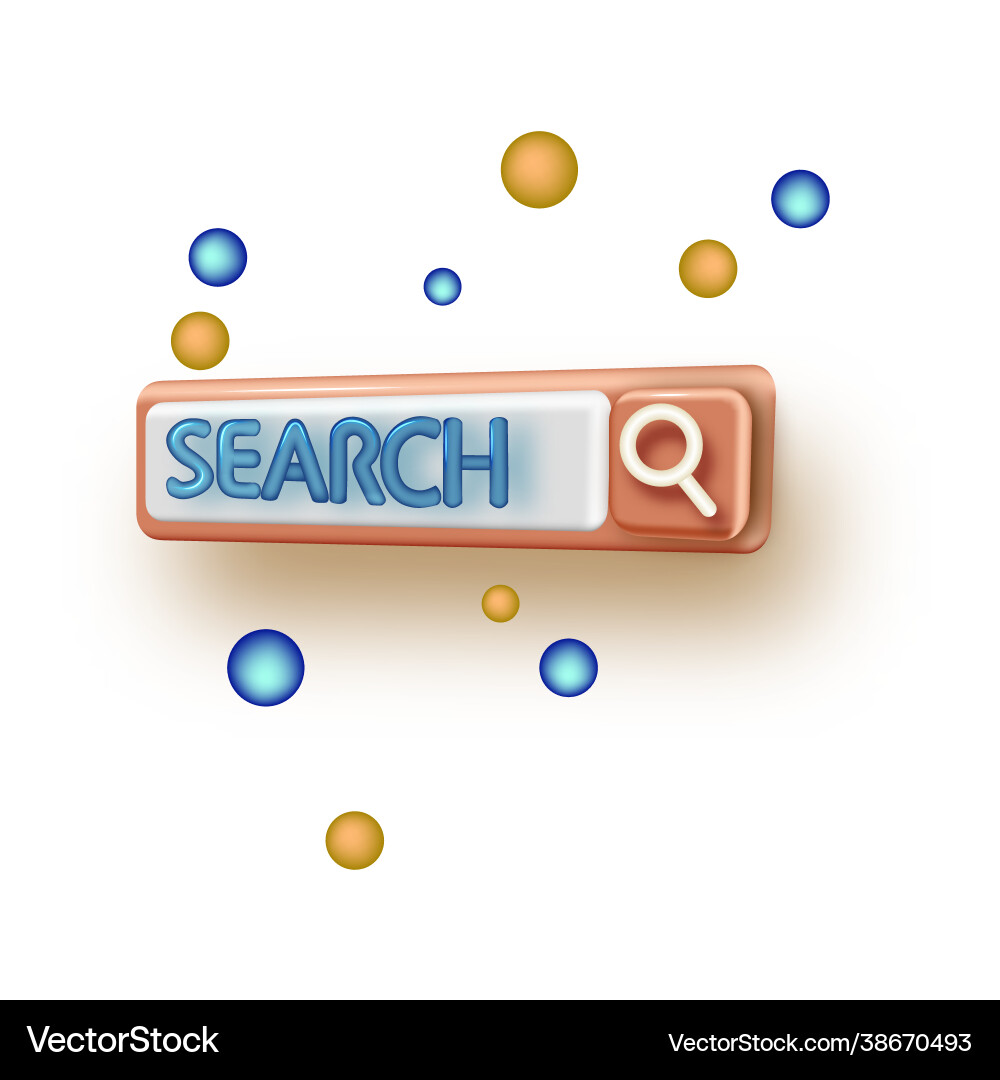Search bar design element in 3d style Search bar design element in 3d style vector image