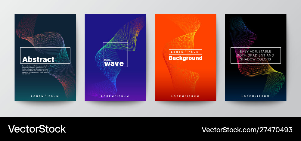 Set abstract colorful wave shape on colors Set abstract colorful wave shape on colors vector image