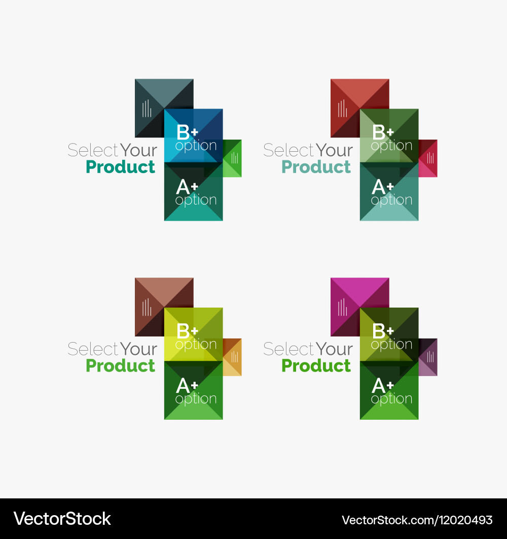 Set of square abstract background templates Vector Image
