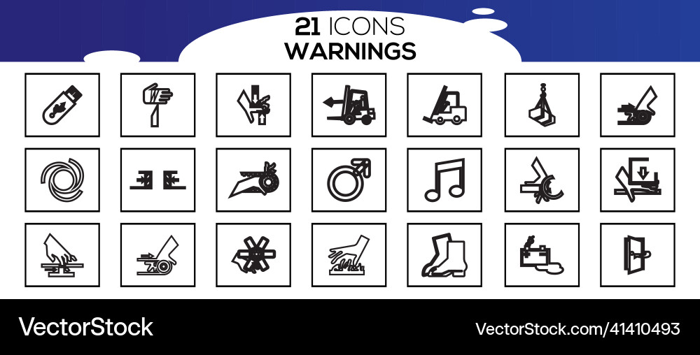 Simple set of warnings related line icons Vector Image