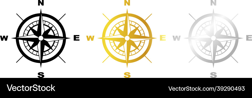 Simple vintage compass icons Simple vintage compass icons vector image